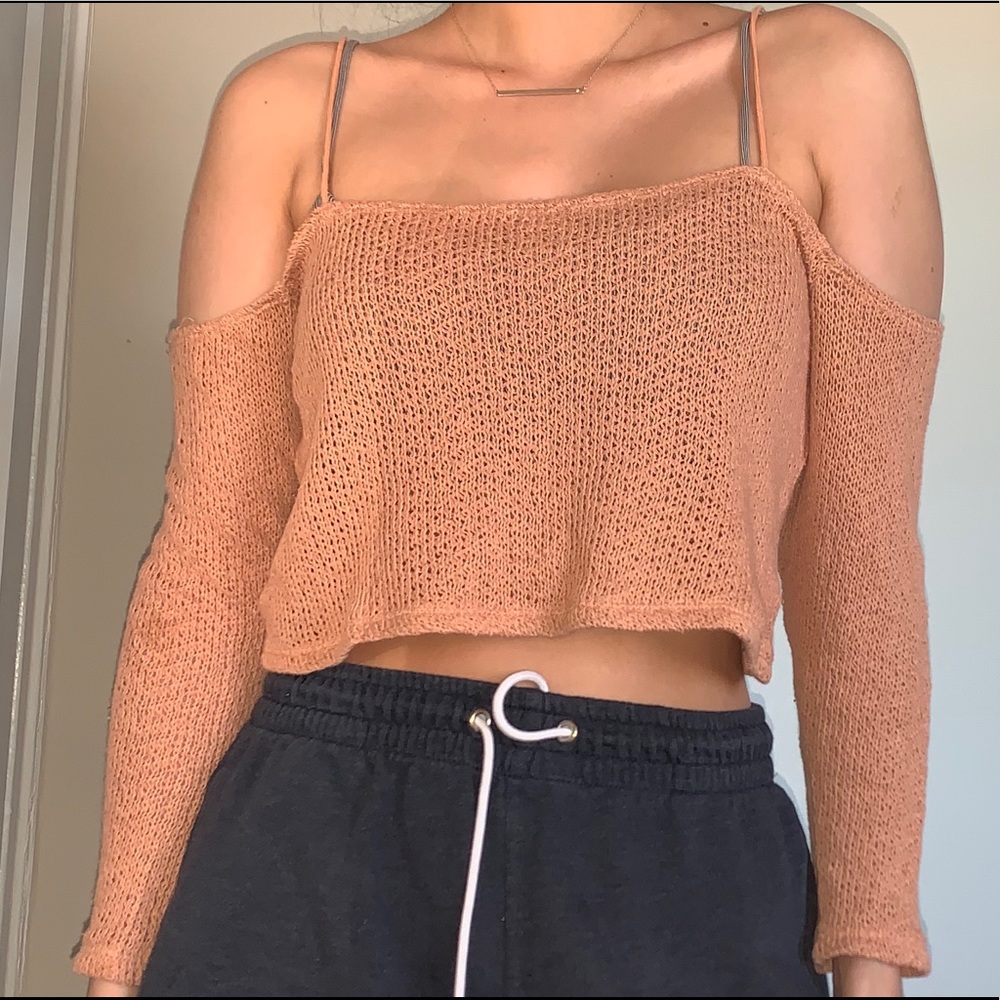Pink Off the shoulder crop top